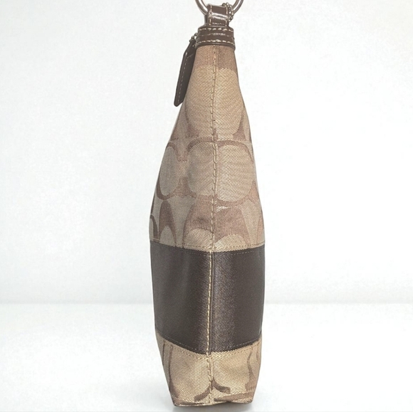 Authentic COACH F13674 Signature Crossbody Shoulder Bag Brown Canvas Leather - Picture 6 of 15